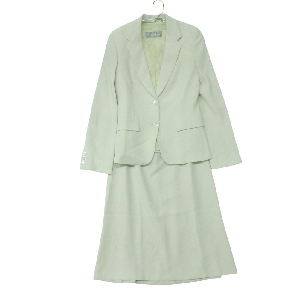 MAX MARA マックスマーラ セットアップ スカート スーツ 2B テーラード ジャケット ライトベージュ 40 レディース 【中古】