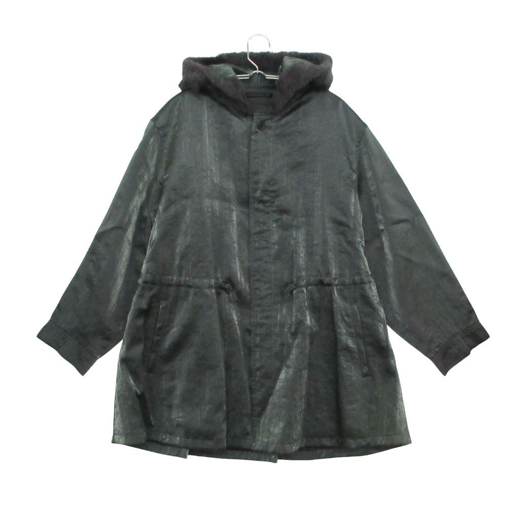 Archive IMPER MEABLE Yohji Yamamoto ヨウジヤマモト モッズコート ボア フーデット ナイロン ジャケット 光沢 ブルゾン アーカイブ オールド グレー系 38【M】 メンズ 【中古】