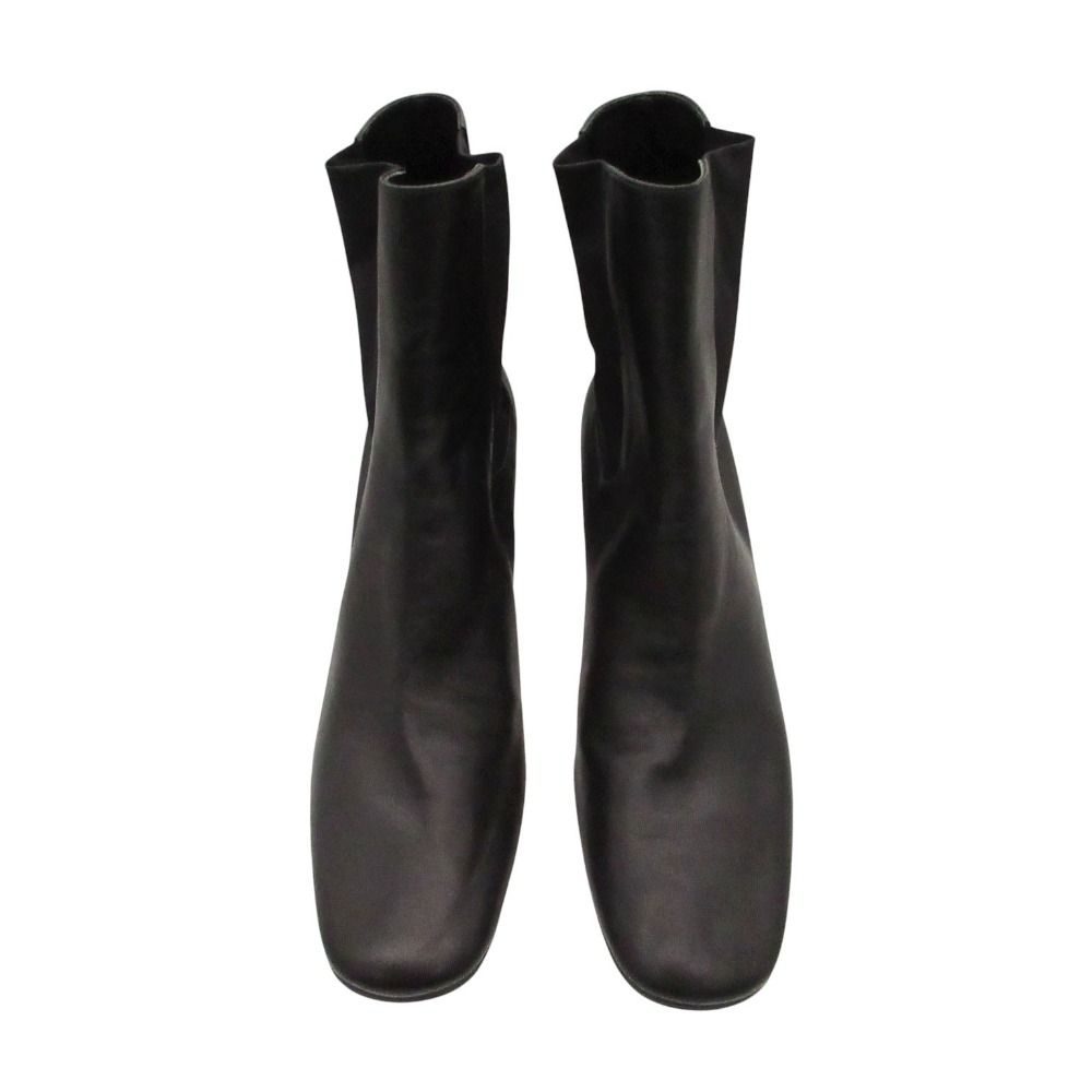 美品 JIL SANDER ジルサンダー サイドゴア ブーツ アンクル ナッパ レザー ラムスキン JS34120A イタリア製 靴 ブラック 24.5cm レディース 【中古】