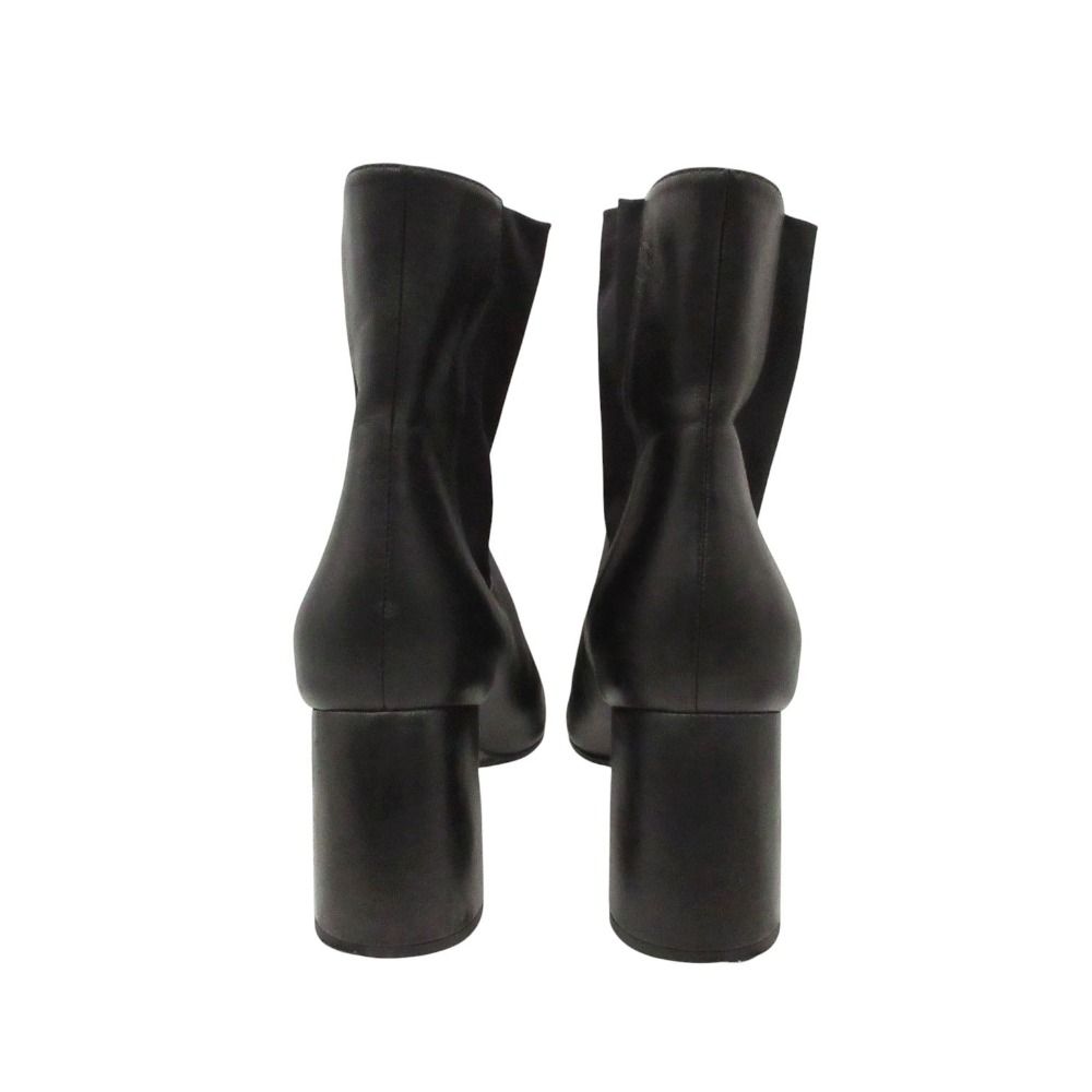 美品 JIL SANDER ジルサンダー サイドゴア ブーツ アンクル ナッパ レザー ラムスキン JS34120A イタリア製 靴 ブラック 24.5cm レディース 【中古】