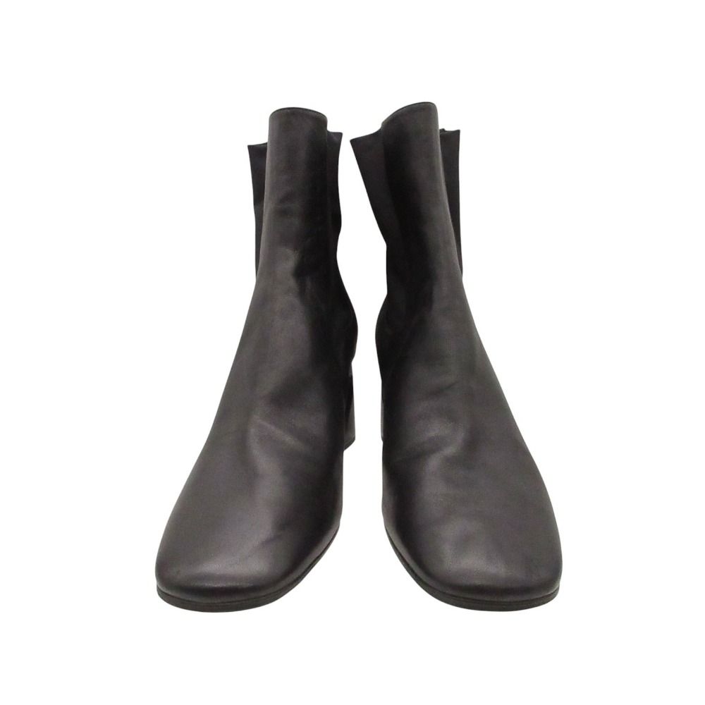 美品 JIL SANDER ジルサンダー サイドゴア ブーツ アンクル ナッパ レザー ラムスキン JS34120A イタリア製 靴 ブラック 24.5cm レディース 【中古】