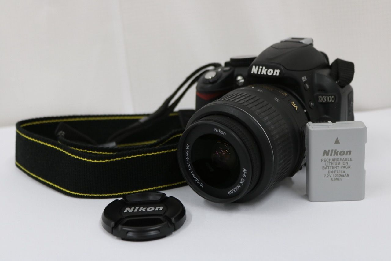 【返品保証】 【シャッター446回】ニコン Nikon D3100 DX AF-S NIKKOR 18-55mm F3.5-5.6G VR デジタル一眼 e11973
