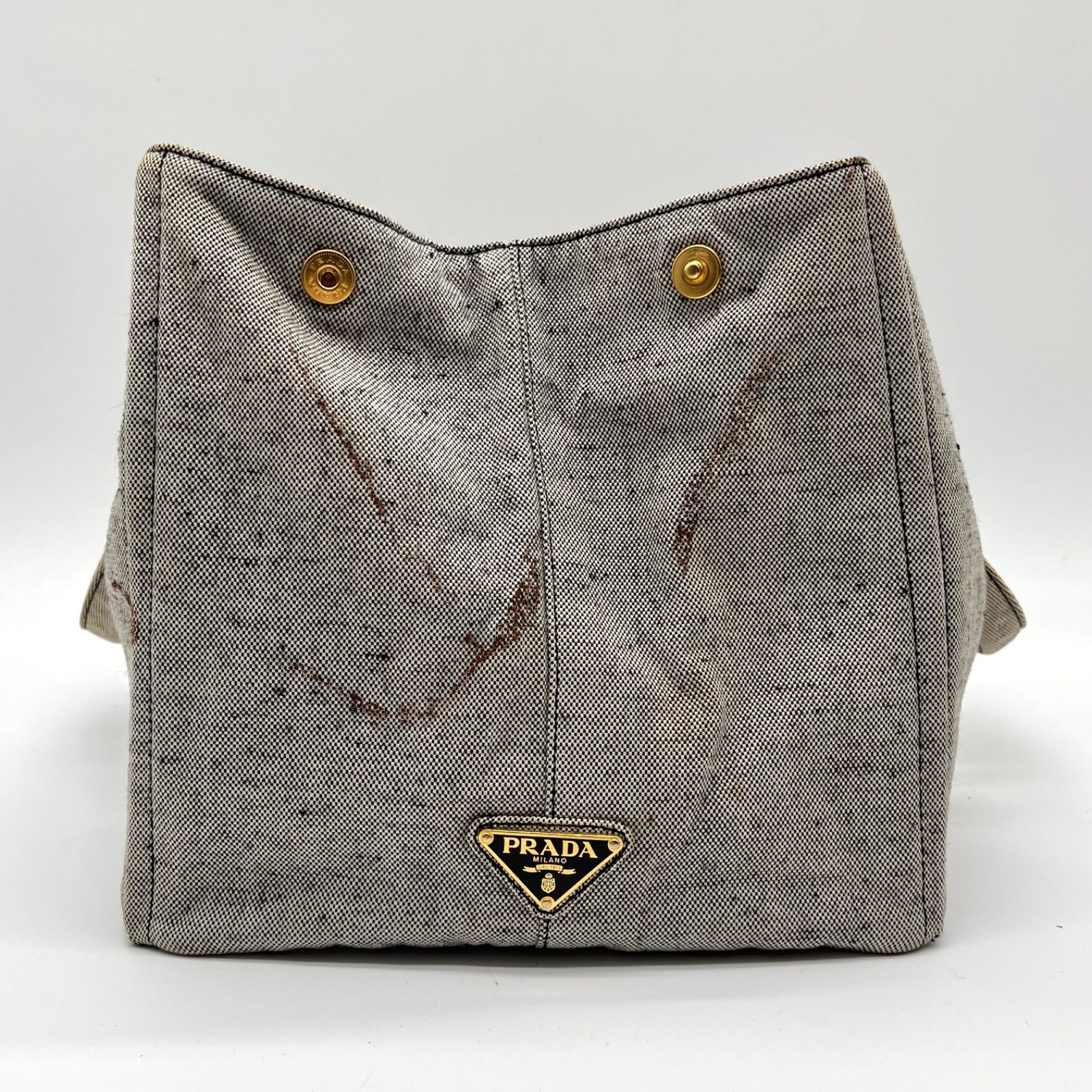 PRADA プラダ カナパ Lサイズ ロゴジャガード トートバッグ マザーズ