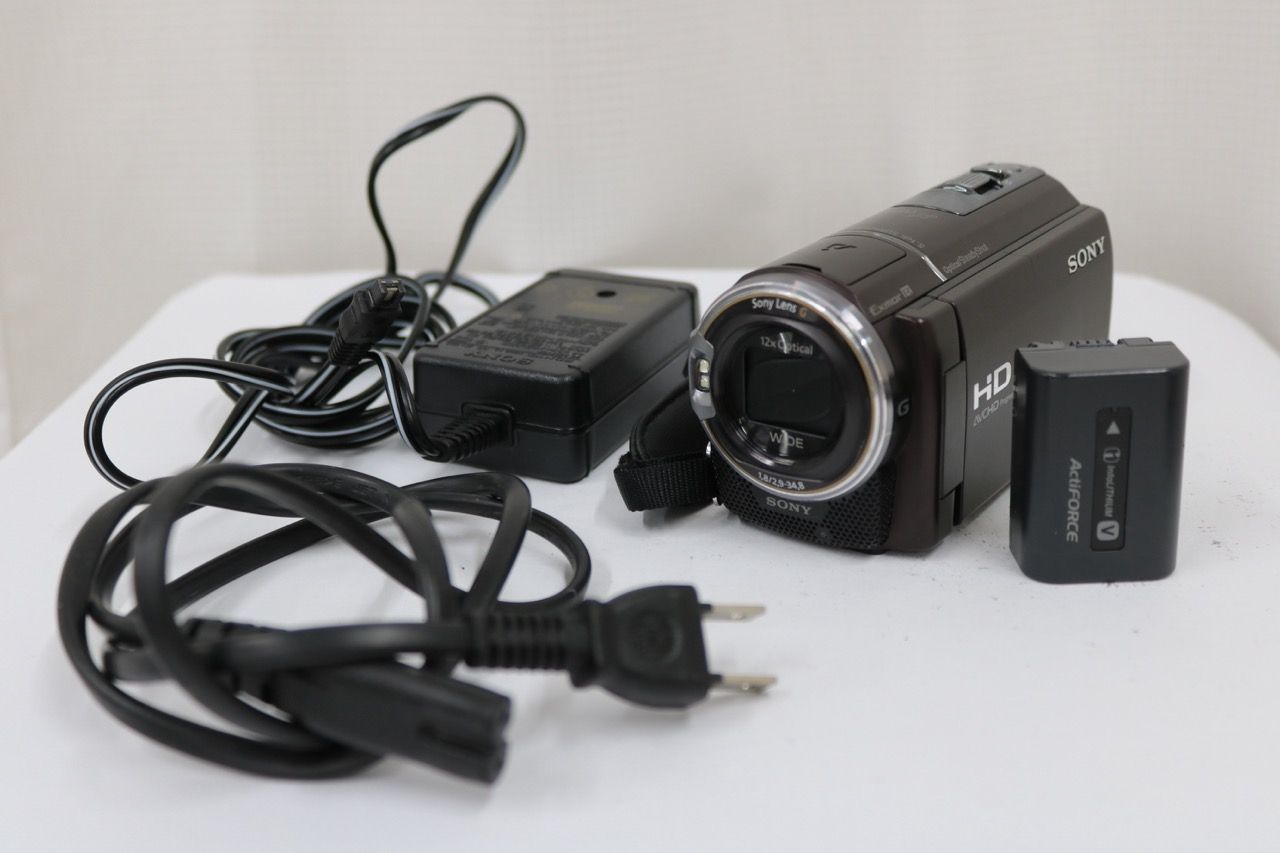 【返品保証】 ソニー Sony HANPYCAM HDR-CX590 ブラウン 12x 付属品多数 ビデオカメラ e12043