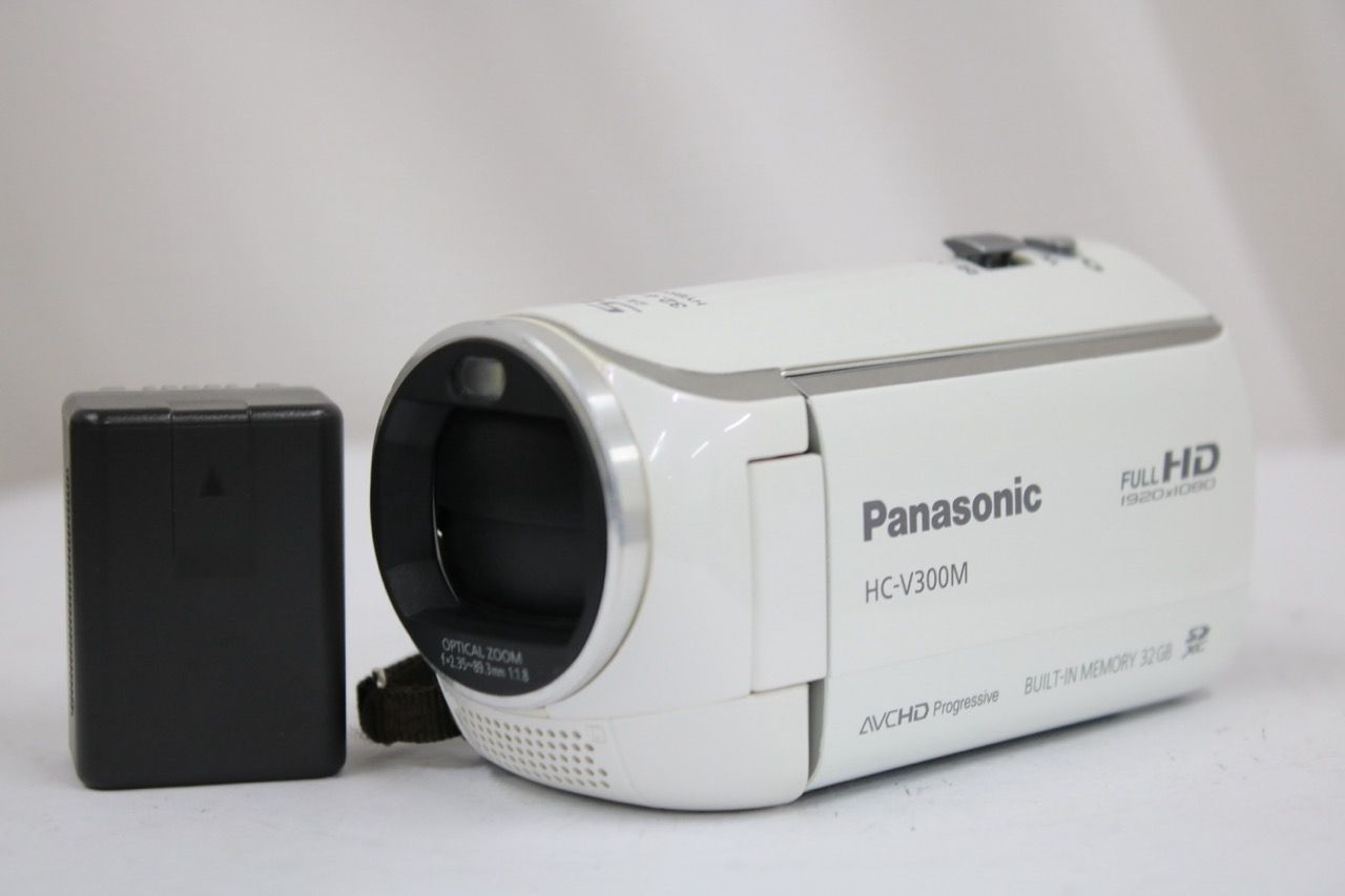 返品保証】 パナソニック Panasonic HC-V300M ホワイト 50x バッテリー