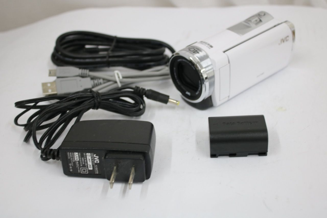 【返品保証】 JVC GZ-HM33-W ホワイト 40x 付属品多数 ビデオカメラ e12084