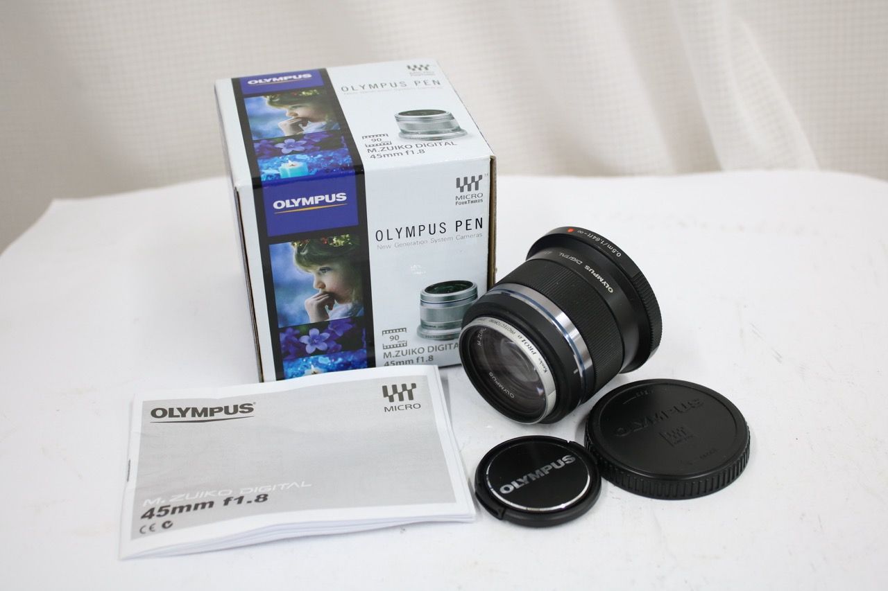 【返品保証】 【元箱付き】オリンパス Olympus M.ZUIKO DIGITAL 45mm F1.8 レンズ e12118