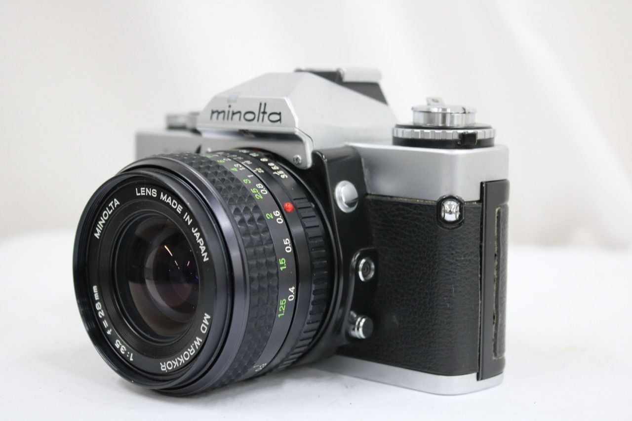 【返品保証】 ミノルタ Minolta XD MD W.ROKKOR 28mm F3.5 ボディレンズセット e12094