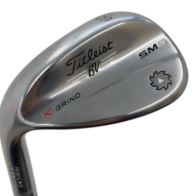 【中古】 タイトリスト VOKEY SPIN MILLED SM6 ツアークロム 60°/12°K レフティ ウェッジ WG 純正特注シャフト (フレックスX) メンズ 男性用 左利き レフティ 左用 Cランク ゴルフクラブ