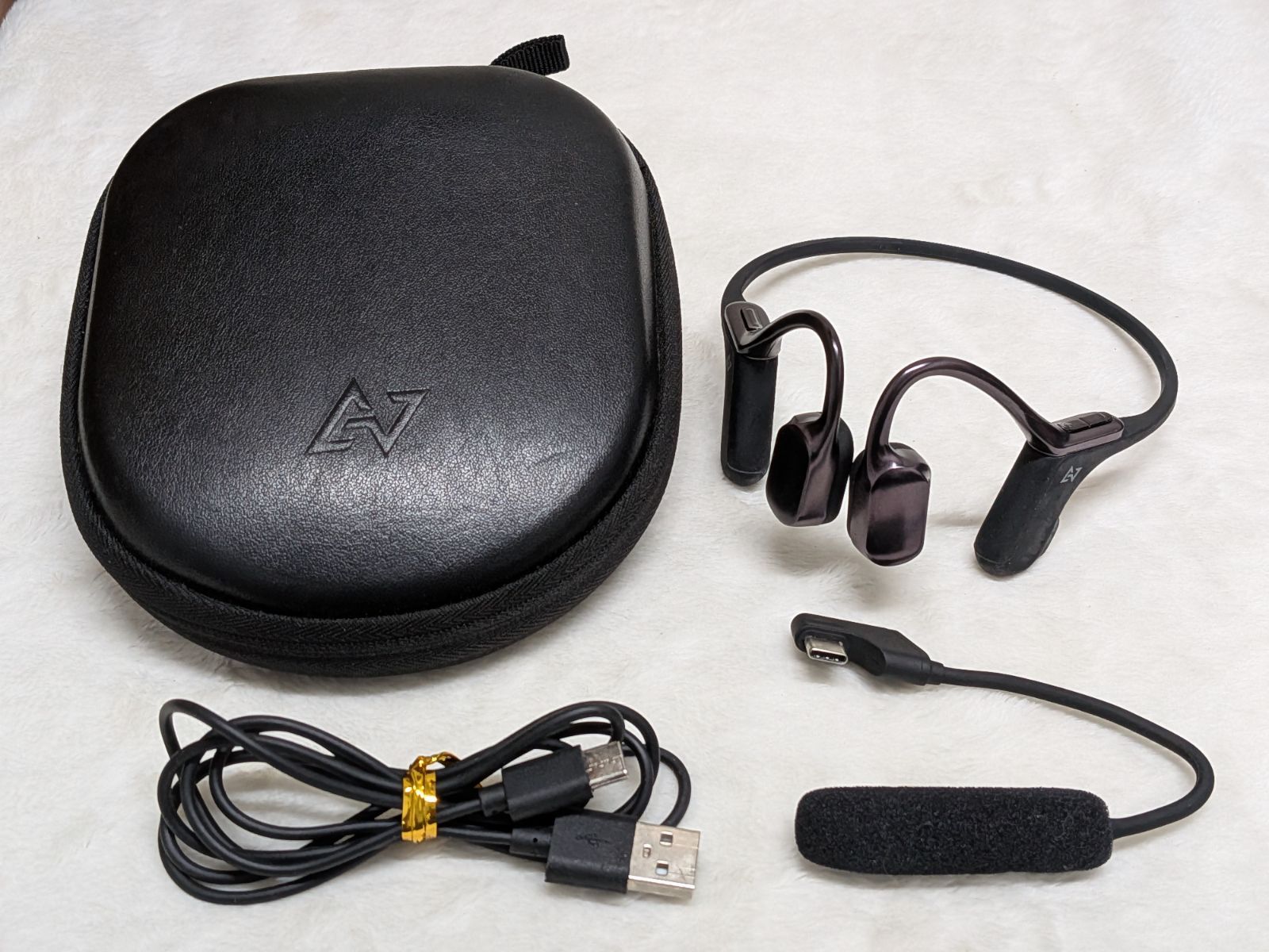 動作確認済み ★ AVIDOT Openpiece Elite WB-E1M 骨伝導イヤホン ブームマイク 充電ケーブル 専用ケース