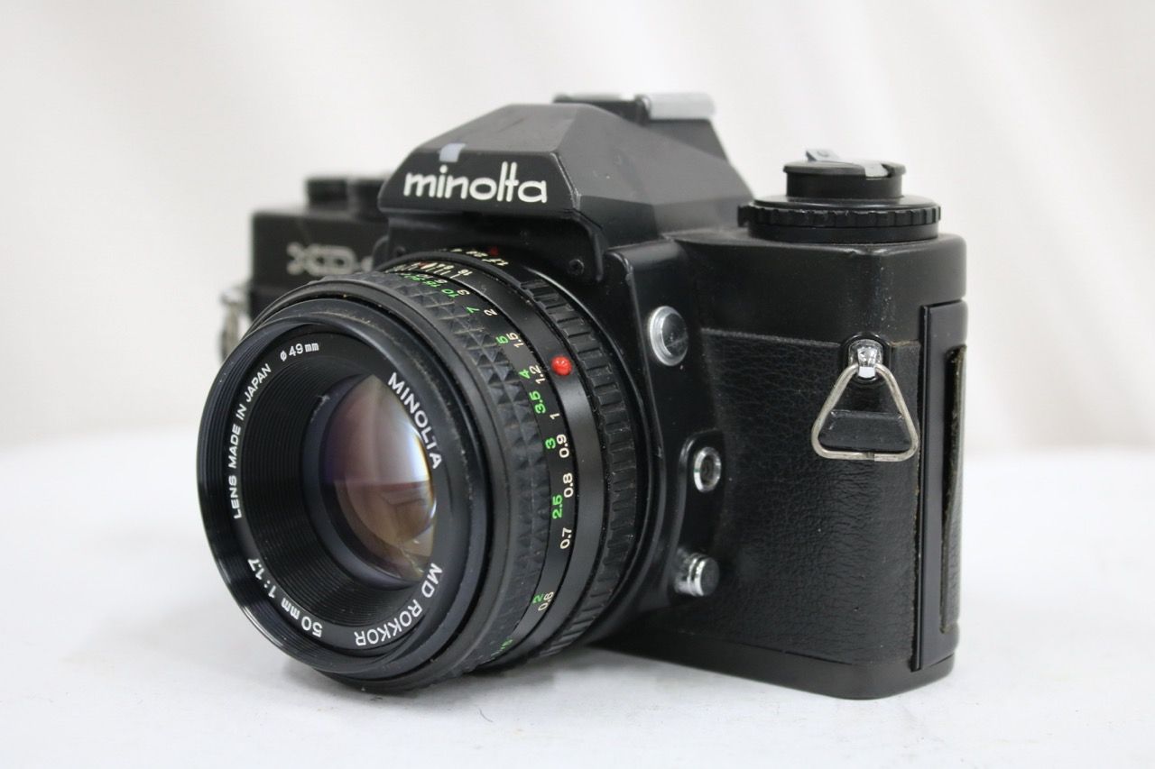 【返品保証】 ミノルタ Minolta XD-S ブラック MD ROKKOR 50mm F1.7 ボディレンズセット e12138