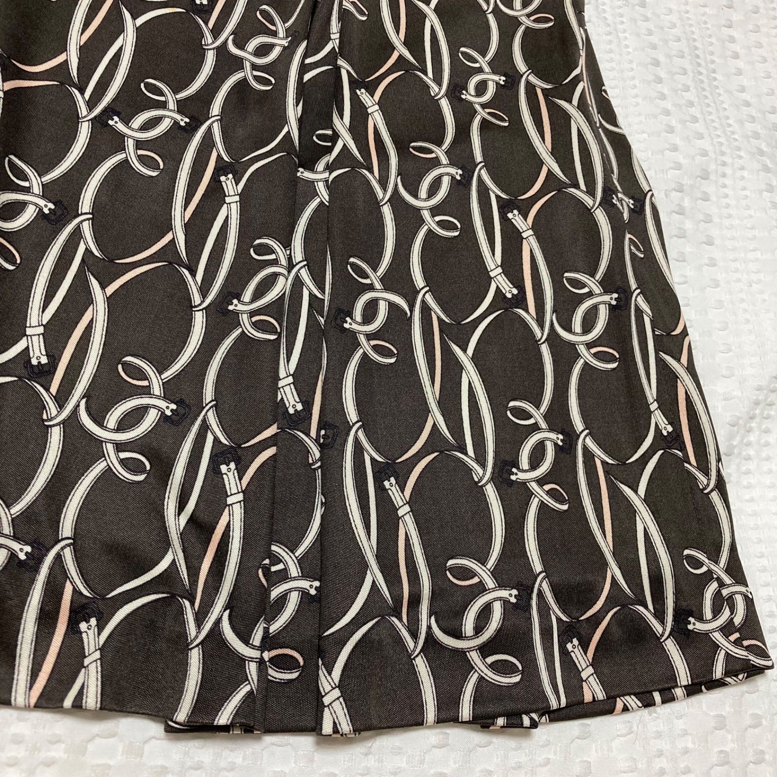 [美品]バーバリーロンドン　フレアスカート　　シルク　38 M □極美品□BURBERRY LONDON バーバリーロンドン プリーツフレア