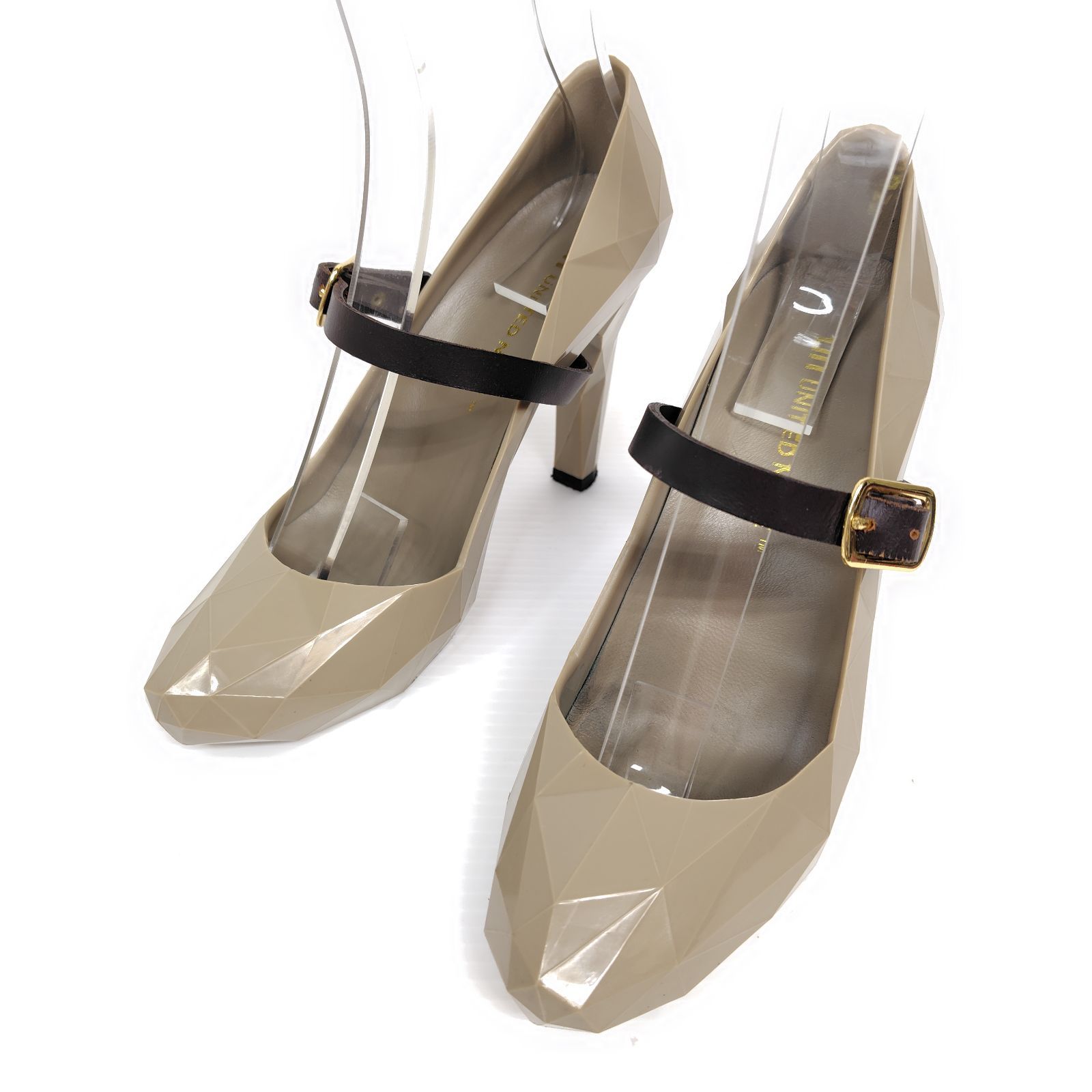 タイムセール!! 新品 UNITED NUDE クリアヒール パンプス UNITED NUDE ユナイテッドヌード パンプス 36 Lo Res Pump 多面体