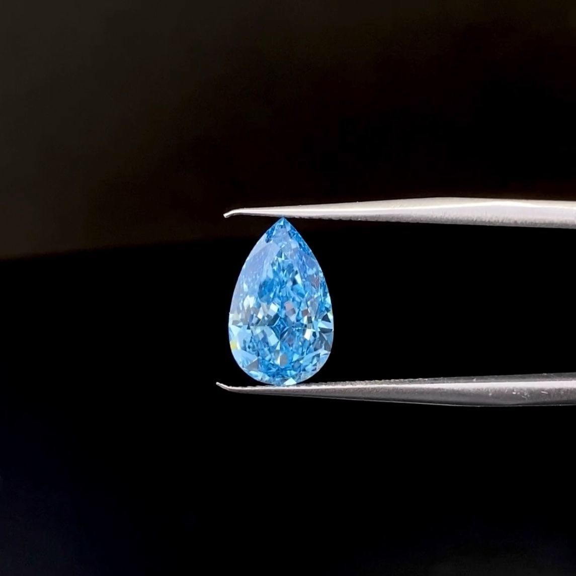 3.03ct VS1 Fancy Intense Blue ラボグロウンダイヤモンド ルース 