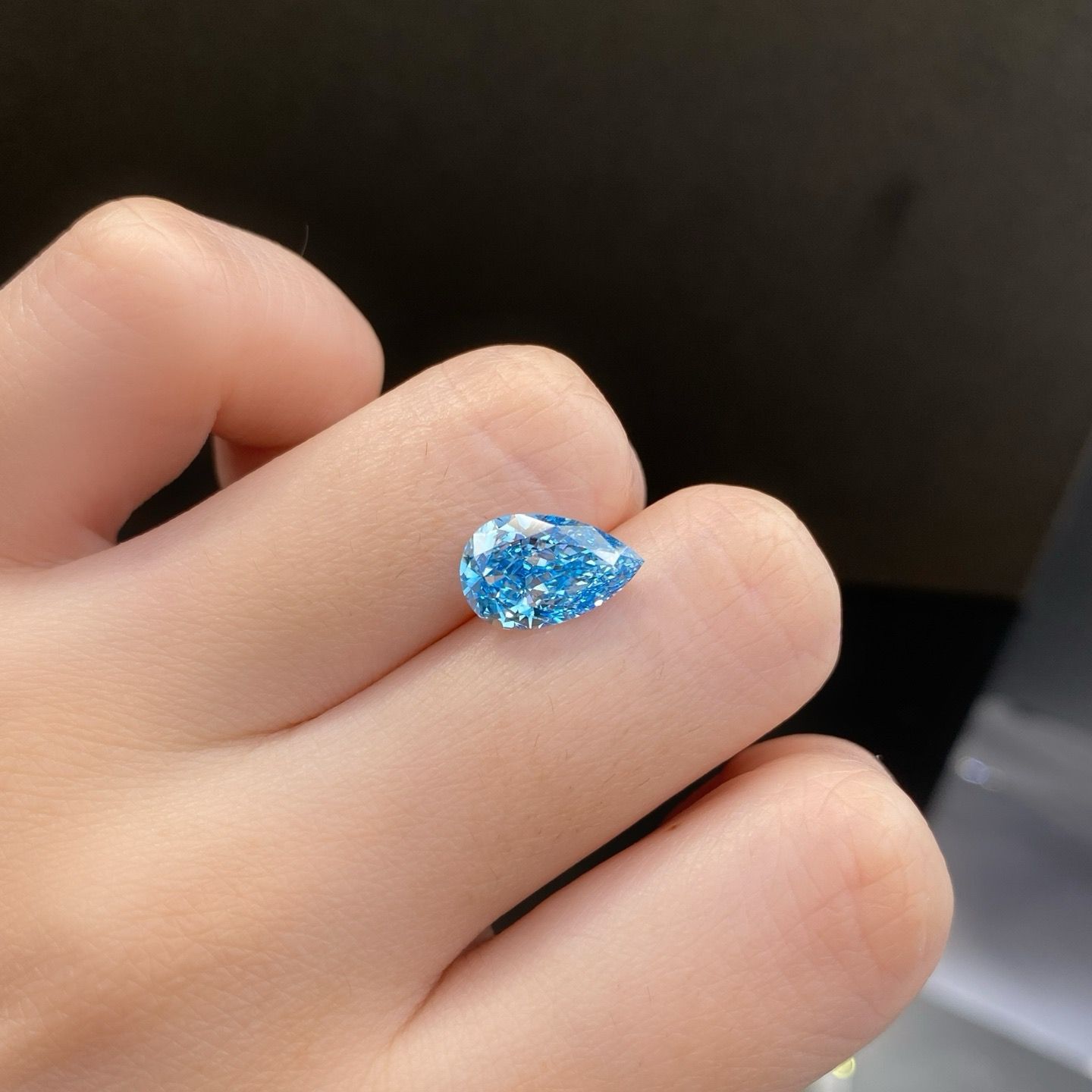3.03ct VS1 Fancy Intense Blue ラボグロウンダイヤモンド ルース 