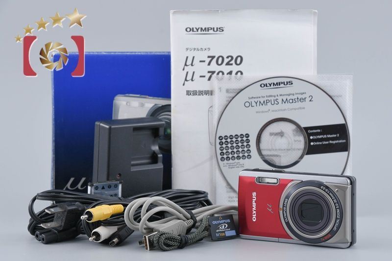 カメラ、光学機器 【】OLYMPUS オリンパス μ-7020 レッド コンパクト