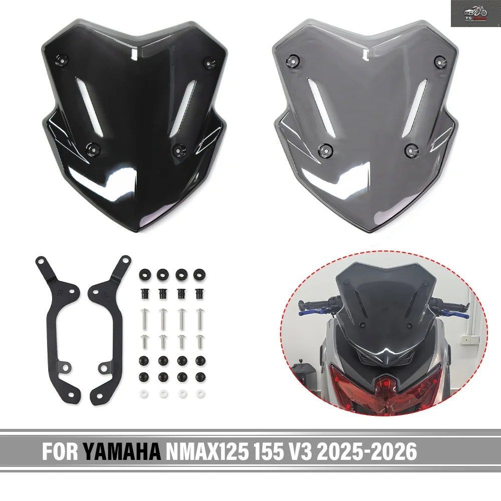 オートバイ用ウインドシールド、ウインドスクリーン、バイザー、スポーツウインドディフレクター、ヤマハ 125 V3 2025-2026