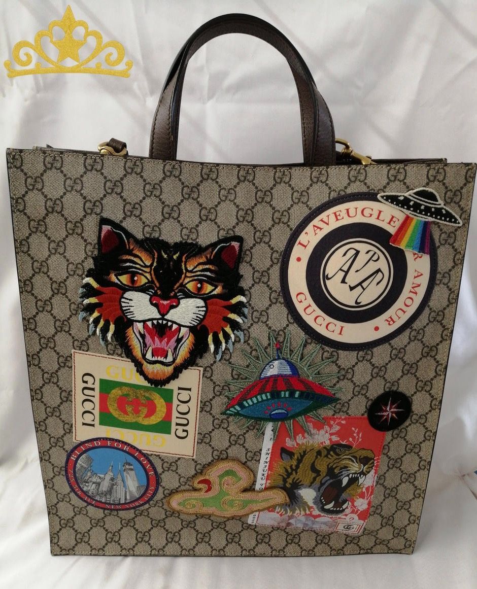 GUCCI アングリーキャット アップリケ クーリエ 2WAYトートバッグ グッチ