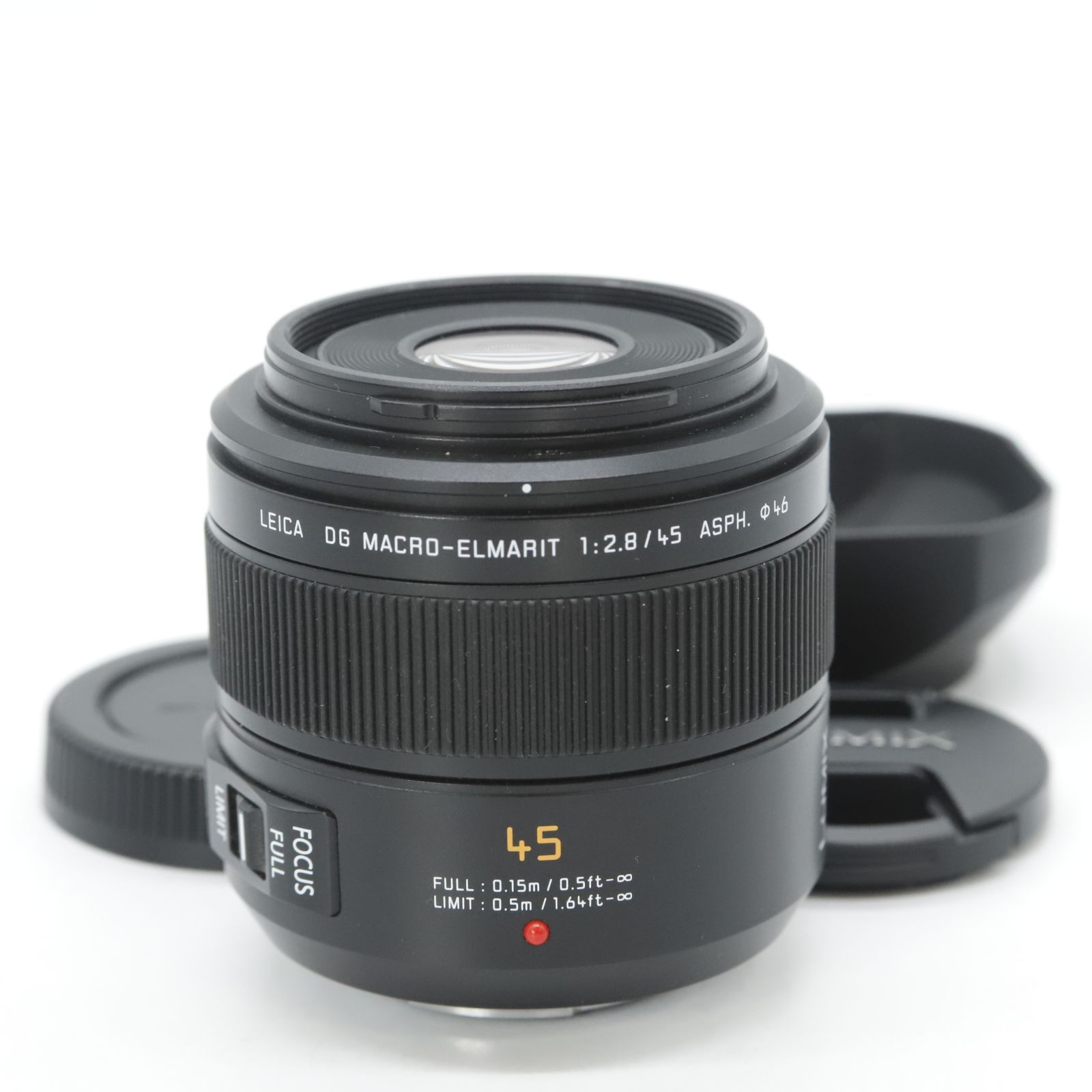 ■美品■ パナソニック(Panasonic) Panasonic マイクロフォーサーズ用 ライカ DG MACRO-ELMARIT 45mm F2.8 ASPH. MEGA O.I.S 単焦点 マクロレンズ H-ES045