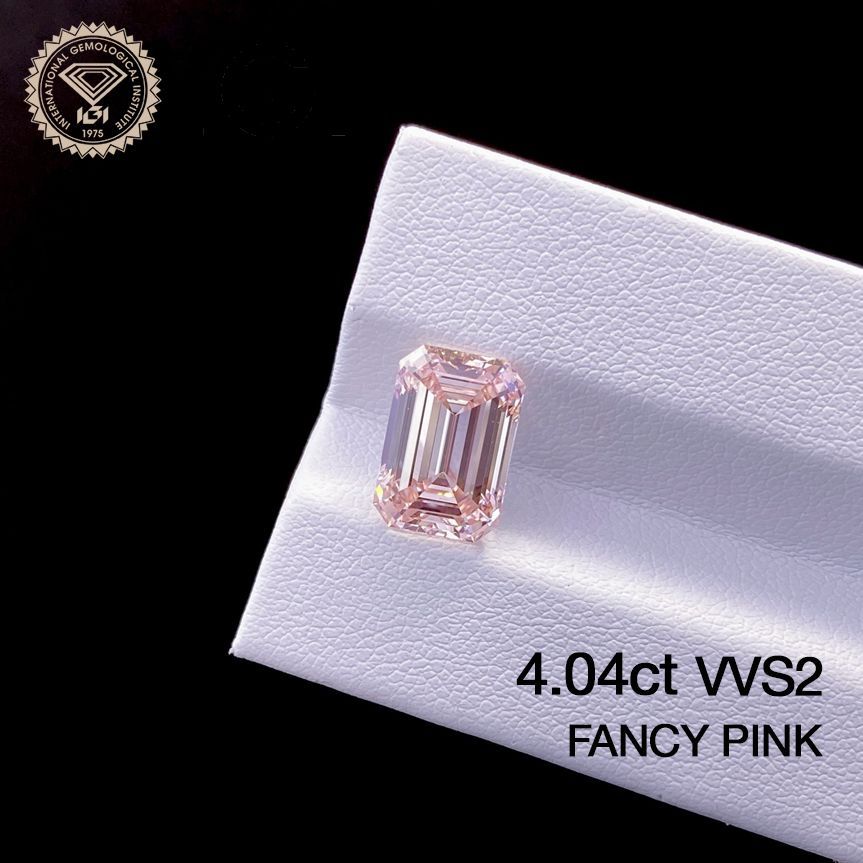 売り切り今だけこの価格IGI認定機関ラボグロウンピンクダイヤモンド ルース 4.04ct VVS2 Fancy Pink ラボグロウンダイヤモンド ルース ラボダイヤ