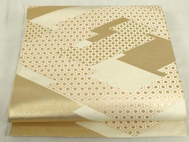 平和屋本店▽六通柄 本袋帯 唐織 吉祥文様 本金箔貮拾四金 正絹 逸品