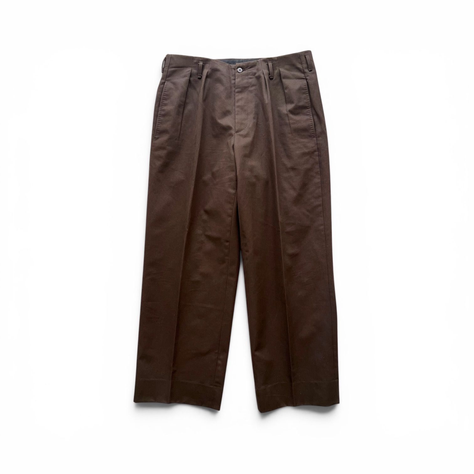 HYSSOP イソップ Hollywood Two-pleats cotton trousers 2プリーツコットントラウザーズ