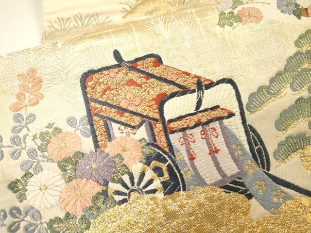 平和屋本店▽六通柄袋帯 唐織 九百錦 王朝の調べ 本金箔 正絹 逸品