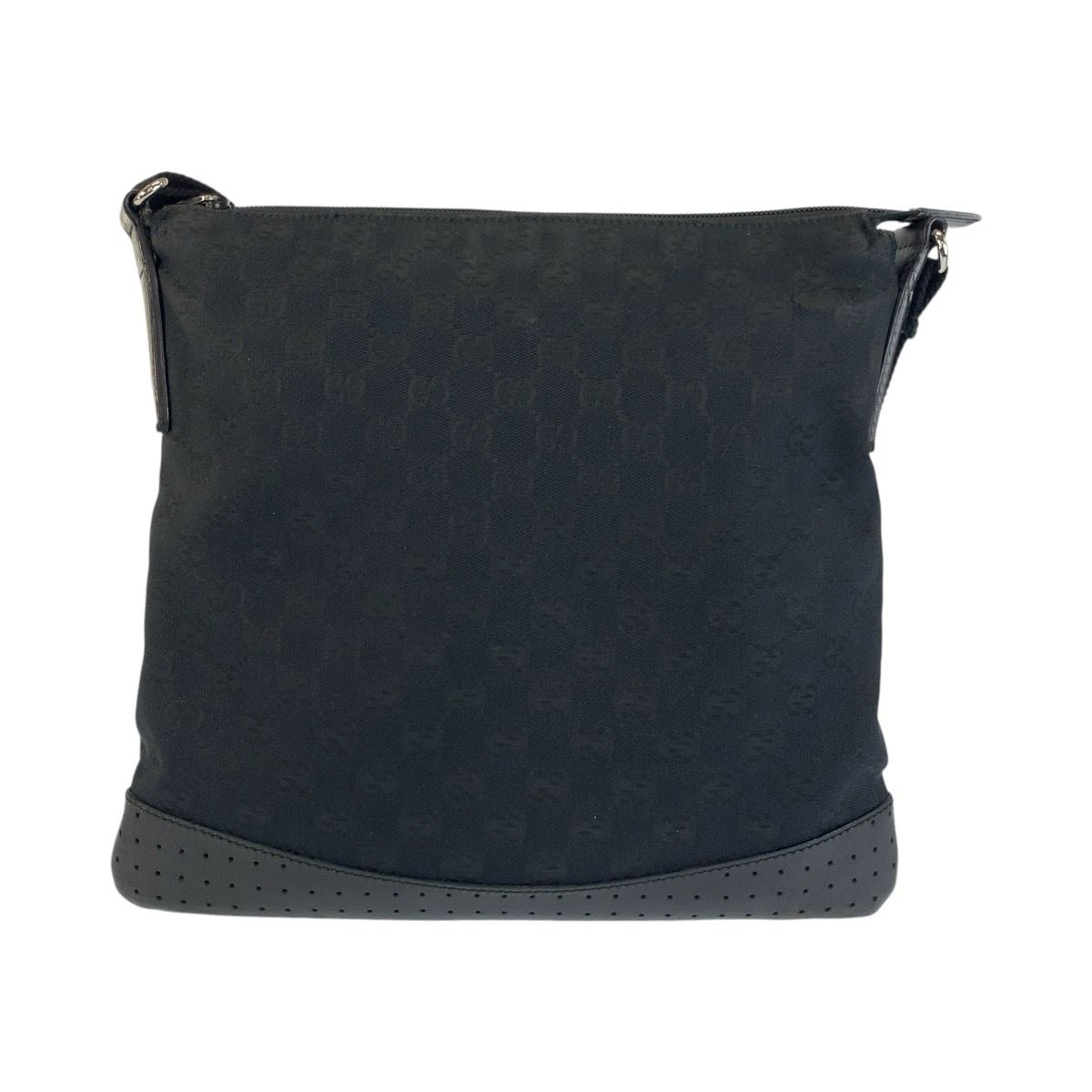 【美品】 GUCCI ショルダーバッグ gg柄 レザー 黒 ポシェット 大人気 GUCCI グッチ ブラック 黒 GGキャンバス/レザー 145857 ショルダー