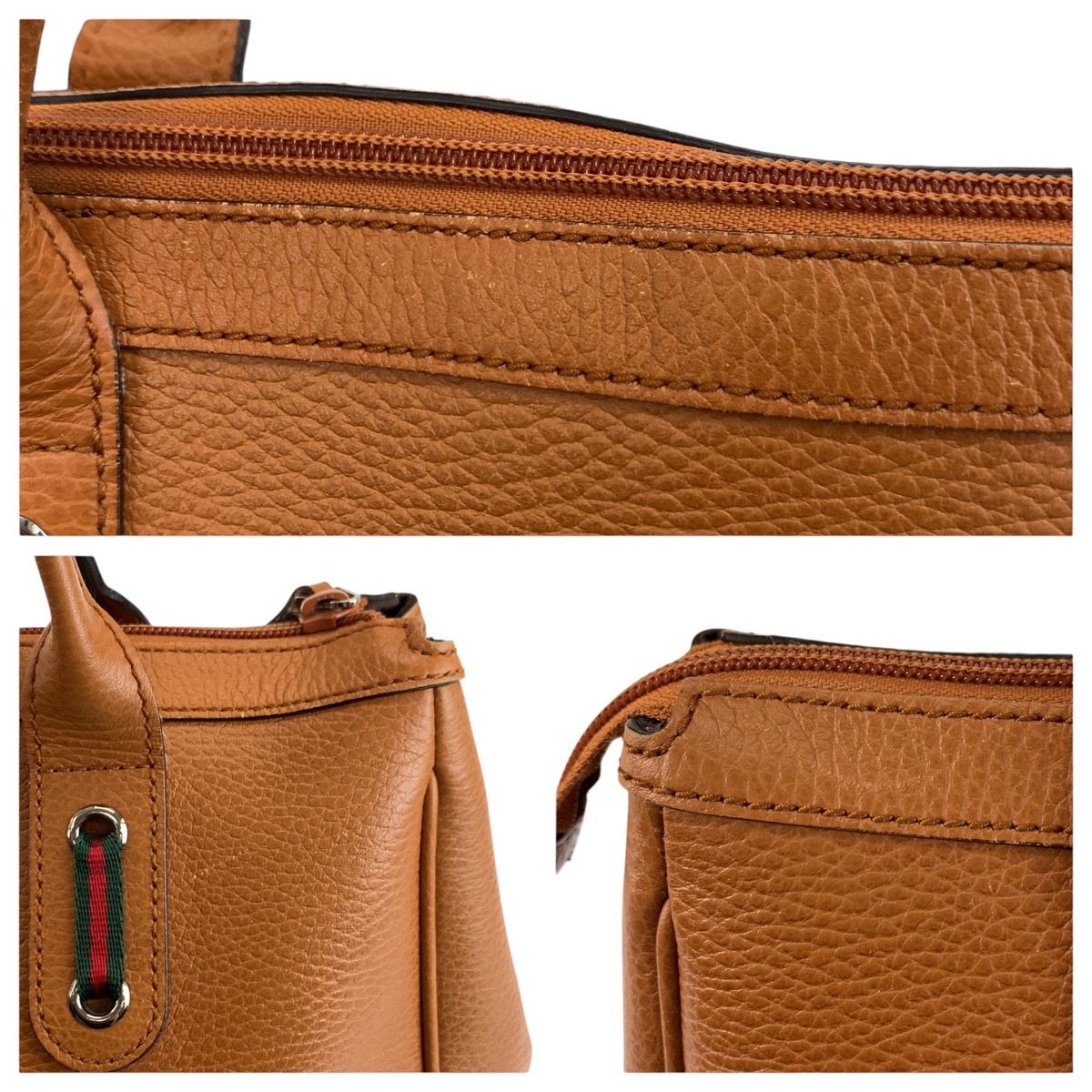 美品 GUCCI グッチ シェリーライン ブラウン シルバー金具 レザー