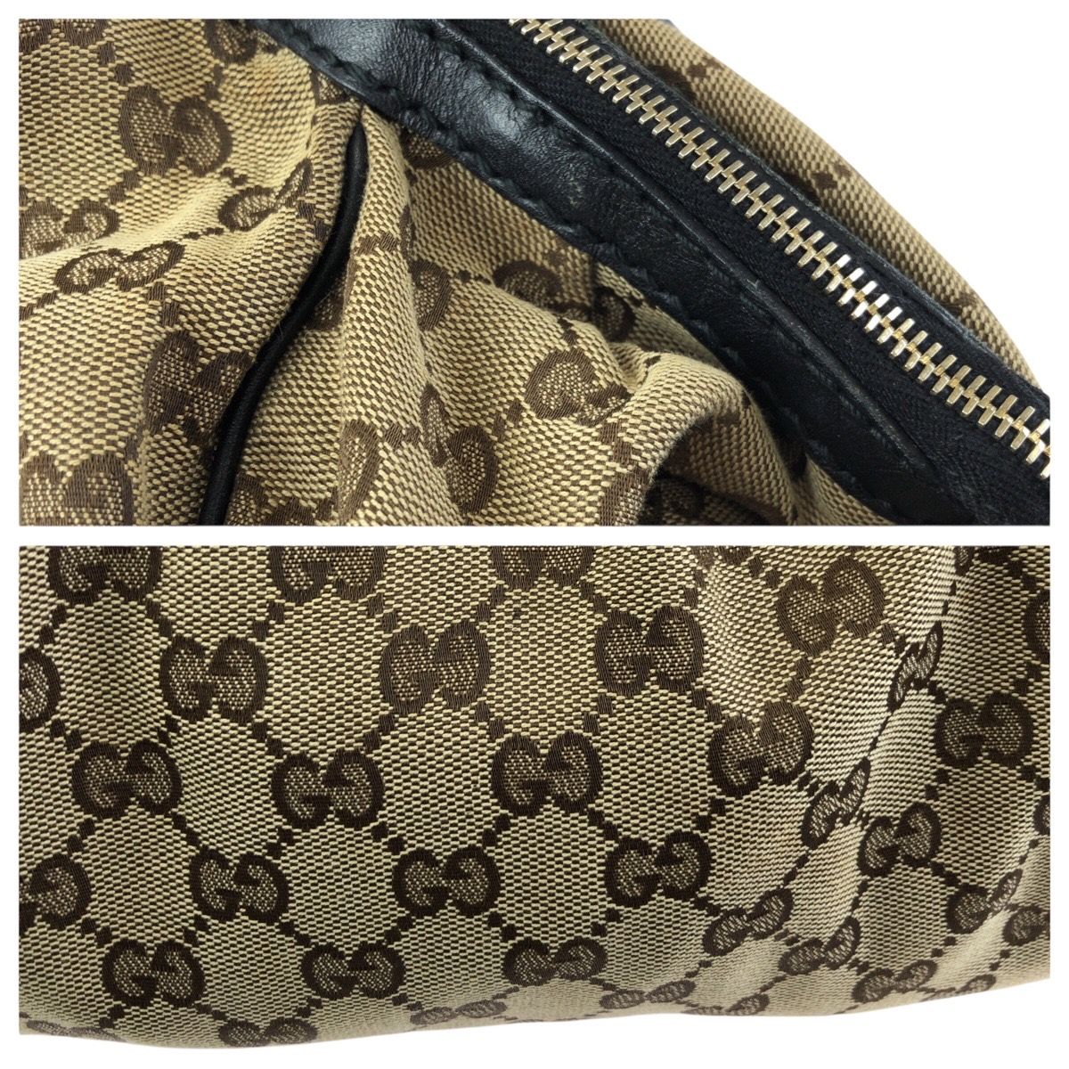 美品 GUCCI グッチ スーキー 2way ベージュ ブラック ゴールド金具 GG 