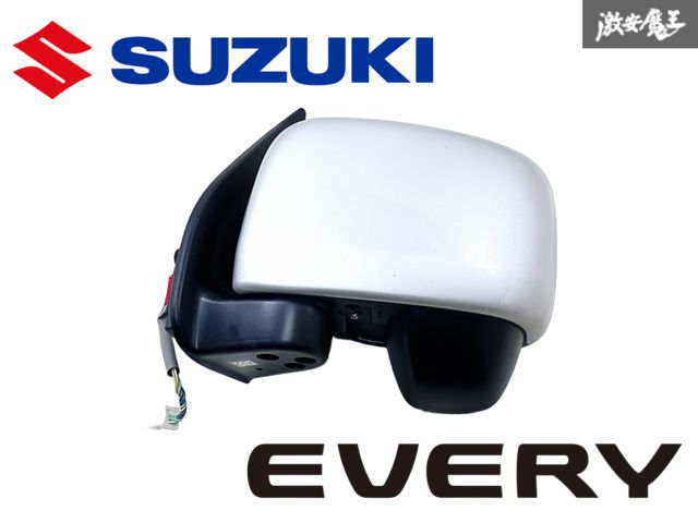 【動作OK】スズキ 純正 DA17V エブリイバン ドアミラー サイドミラー 電動格納 5ピン 左 左側 LH Z2S シルキーシルバーメタリック 棚P-1