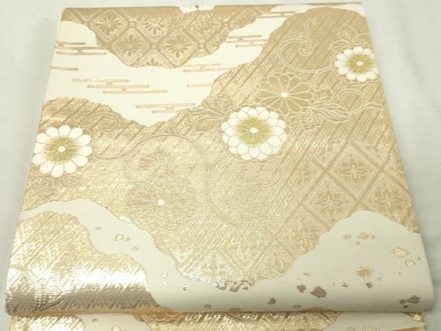 平和屋本店▼六通柄袋帯　花唐草文　本金九百錦　正絹　逸品　DABG9533sf