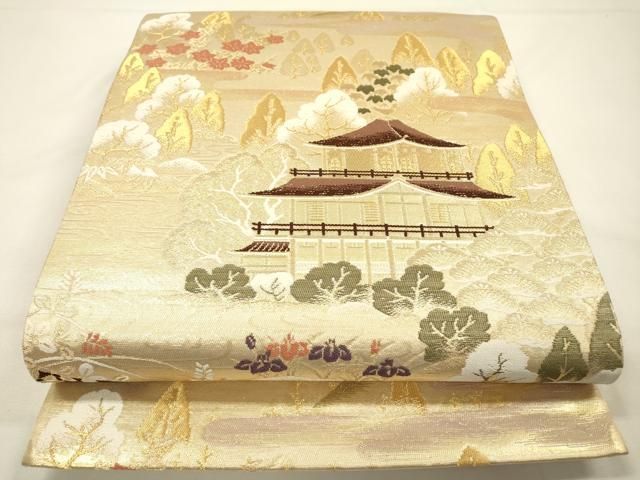 平和屋本店▼六通柄袋帯　京の四季　純金箔24K　正絹　逸品　DABG5181fe