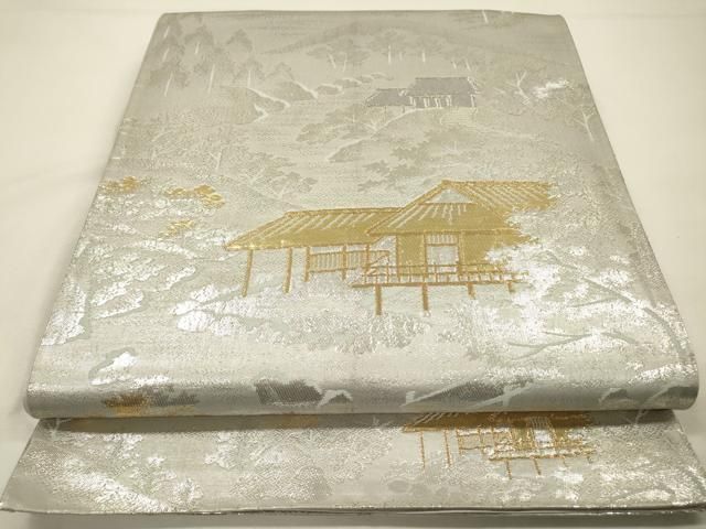 平和屋本店▼六通柄袋帯　みやこの四季　弐拾四金　正絹　逸品　DABG5204fe