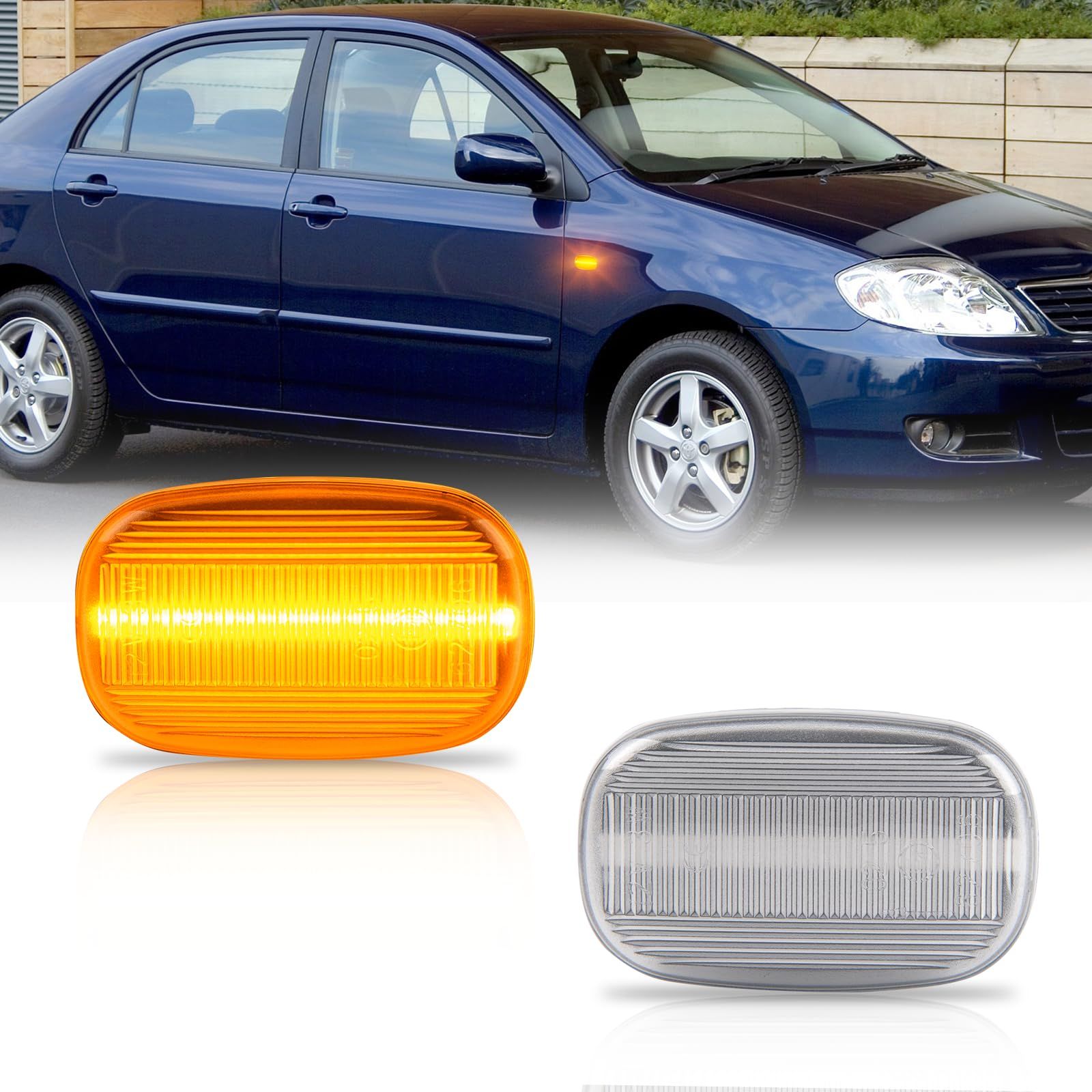 POPMOTORZ LED サイドマーカートヨタ ZZW30 RAV4 イプサム ヴォルツ エスティマ シーケンシャル ウインカーガイア カルディナ カローラー スパシオ サクシード スープラ スプリンター カリブ タウンエースノア ハイラックス サ ...