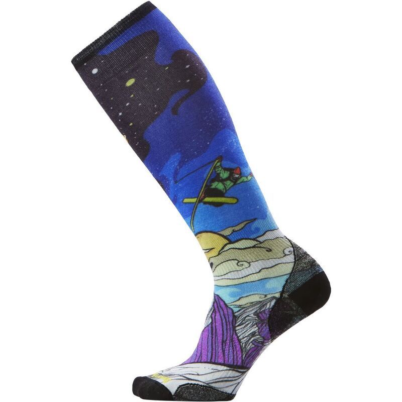 スマートウール レディース アンダーウェア 靴下 プリント Smartwool Ski Zero Cushion Galactic Ski Print OTC Sock Womens Deep Navy ネイビー