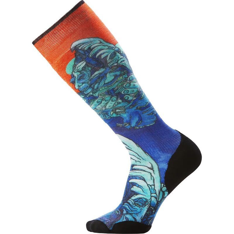 スマートウール メンズ アンダーウェア 靴下 プリント Smartwool Ski Targeted Cushion Winter Haze Print OTC Sock Mens Deep Navy ネイビー