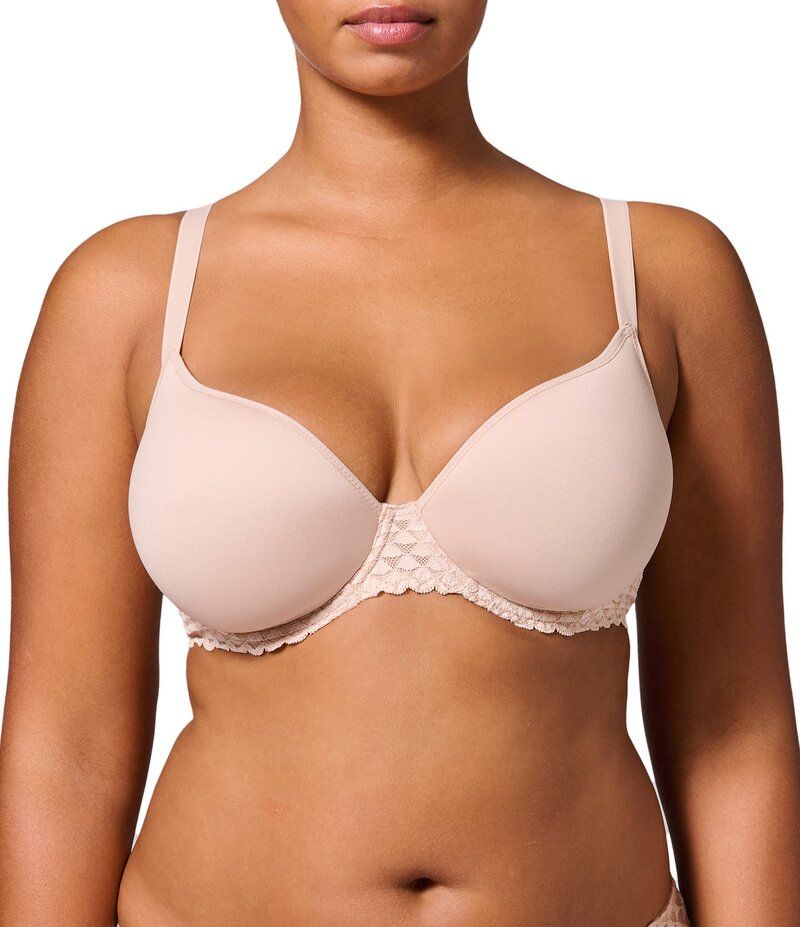 シモーヌペレール レディース アンダーウェア ブラジャー Tシャツ Simone Perele Subtile 3D Plunge Convertible Spacer Cup TShirt Bra Peau Rose