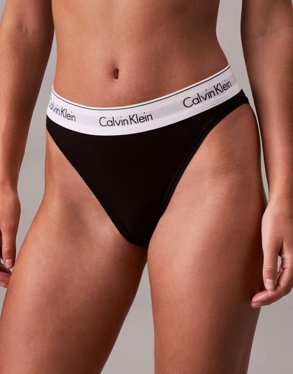カルバンクライン レディース アンダーウェア ブリーフパンツ Calvin Klein high leg modal bikini briefs Black ブラック