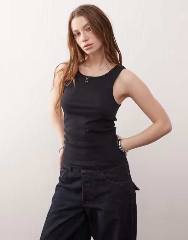 ノイジーメイ レディース トップス タンクトップ Noisy May tank top Black ブラック