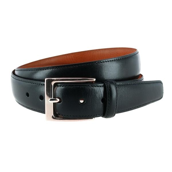 トラファルガー メンズ アクセサリー ベルト レザー Trafalgar Classic 30mm Cortina Leather Belt Black With Silver Buckle ブラック