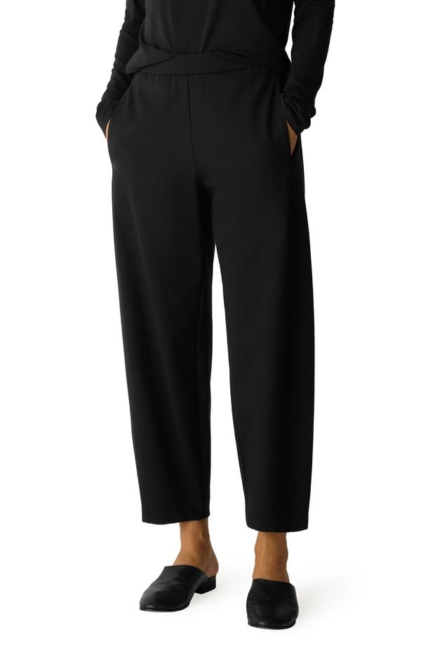 エイリーンフィッシャー レディース ボトムス レギンス パンツ アンクル ニット Eileen Fisher Double Knit Lantern Ankle Pants Black ブラック