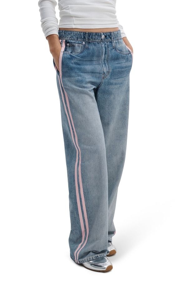 ラグアンドボーン レディース ボトムス レギンス ワイドレッグ トラックパンツ ハイウエスト パンツ パイル コットン rag bone Miramar Side Stripe High Waist Wide Leg Cotton Terry Sweatpan