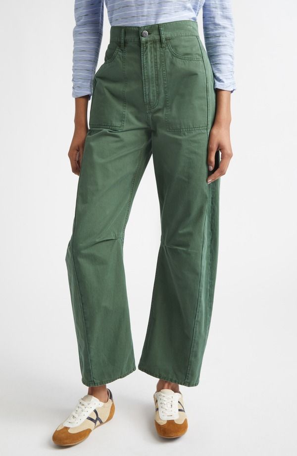 ヴェロニカ ベアード レディース ボトムス レギンス ハイウエスト パンツ Veronica Beard High Waist Barreleg Pants Dark Hunter Green グリーン