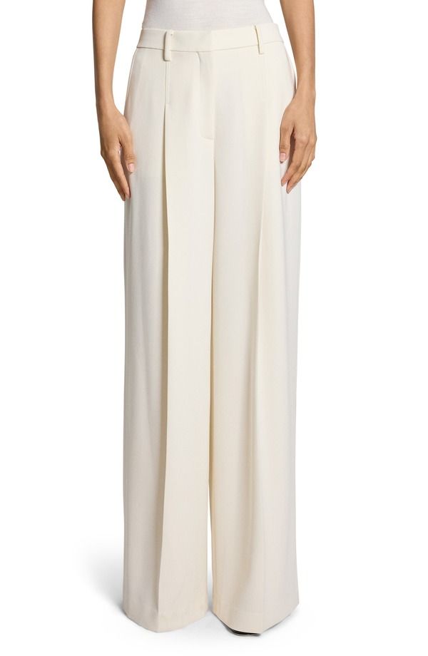 セオリー レディース ボトムス レギンス ワイドレッグ プリーツ パンツ Theory Pleated High Rise Wide Leg Pants Rice
