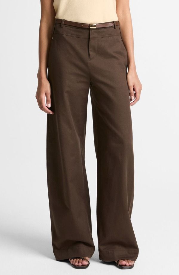 ヴィンス レディース ボトムス レギンス ワイドレッグ パンツ コットン Vince Cotton Utility Wide Leg Pants Willow