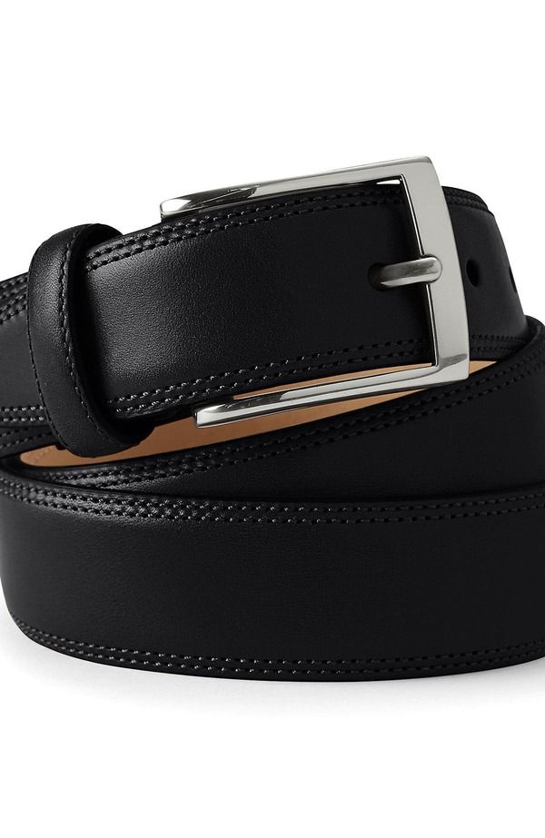 ランズエンド メンズ アクセサリー ベルト レザー Lands End Glove Leather Belt Black ブラック