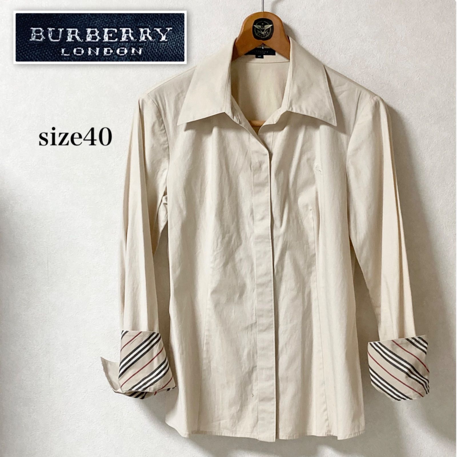 BURBERRY LONDON バーバリーロンドン ストレッチ長袖シャツ カフス裏
