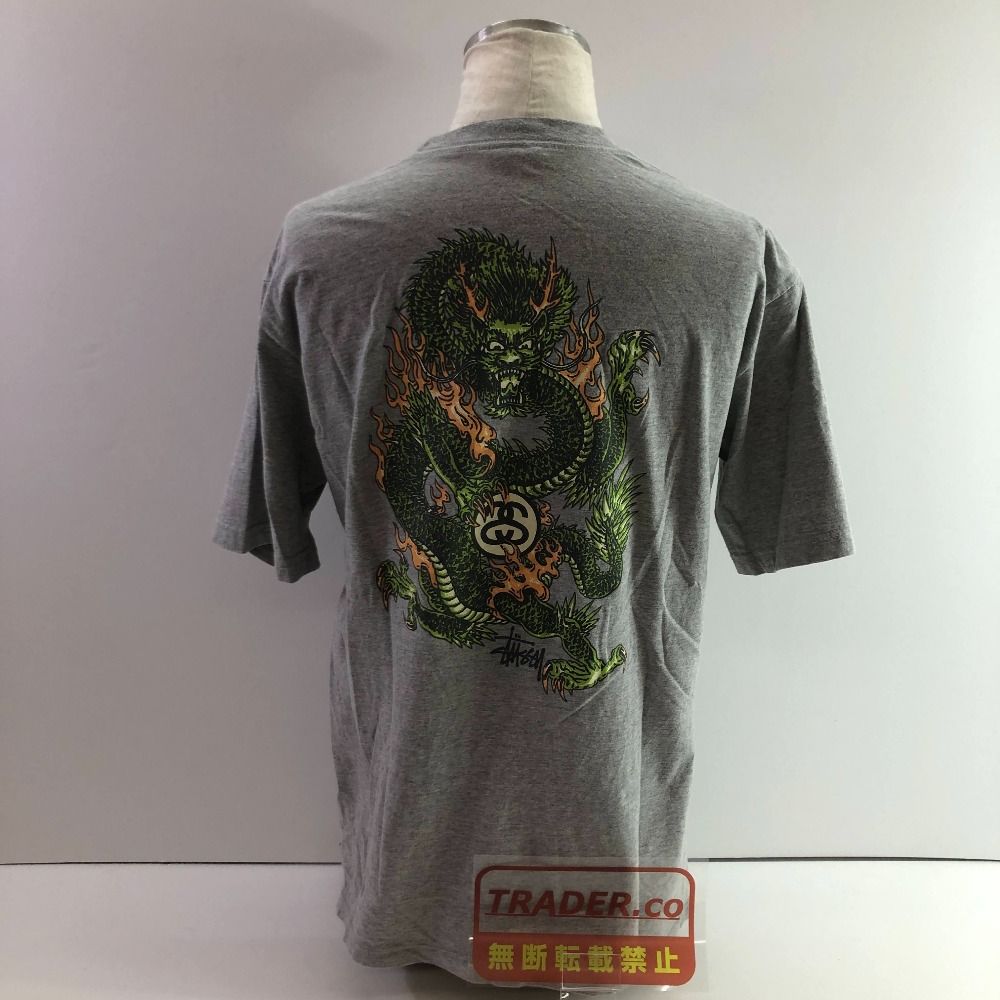 04w6936∞※【中古】 STUSSY ステューシー ドラゴンプリント Tシャツ 赤