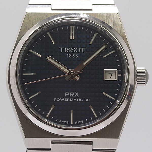 新品同様 保/箱付 稼働 ティソ PRX パワーマチック80 T137207A デイト AT/自動巻 ブルー文字盤 メンズ腕時計 2000000 5JWT MTM ABC22888